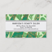 Carte De Visite Palmette moderne de cactus de vert d'or (Dos)