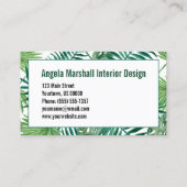 Carte De Visite Palmette tropicale de banane botanique (Dos)