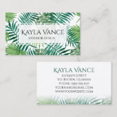 Carte De Visite Palmette tropicale de banane botanique (Devant / Derrière)