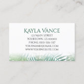 Carte De Visite Palmette tropicale de banane botanique (Dos)