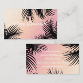 Carte De Visite Palmettes tropicales de poussin de rose d'ombre (Devant / Derrière)