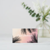 Carte De Visite Palmettes tropicales de poussin de rose d'ombre (Debout devant)