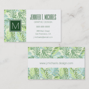 Carte De Visite Palmettes tropicales en pastel