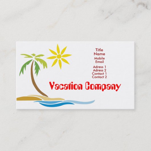 Carte De Visite Palmier (Devant)