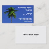 Carte De Visite palmier 3D contre le ciel bleu clair (Devant / Derrière)