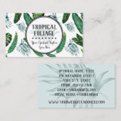 Carte De Visite Palmier de feuillage tropical Feuilles et verdure  (Devant / Derrière)