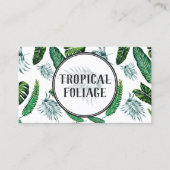 Carte De Visite Palmier de feuillage tropical Feuilles et verdure (Devant)