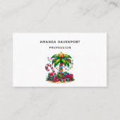 Carte De Visite Palmier de Noël tropical (Devant)