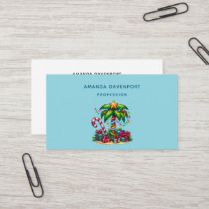 Carte De Visite Palmier de Noël tropical