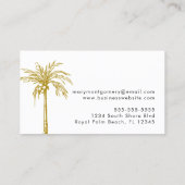 Carte De Visite Palmier d'or Tropical moderne professionnel (Dos)