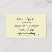 Carte De Visite Palmier Feuille or Tropique Jaune vert (Dos)