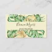 Carte De Visite Palmier Feuille or Tropique Jaune vert (Devant)
