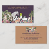 Carte De Visite Palmier pourpre ferme animal chat chien animal ani (Devant / Derrière)