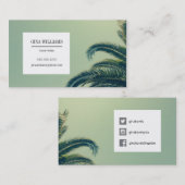 Carte De Visite Palmier tropical (Devant / Derrière)