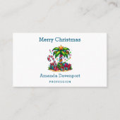 Carte De Visite Palmier tropical Joyeux Noël (Devant)