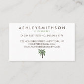 Carte De Visite Palmier tropical minimaliste (Dos)