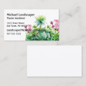 Carte De Visite Palmier, vert, rouge feuille nature (Devant / Derrière)