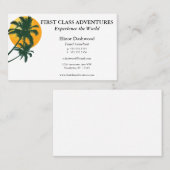 Carte De Visite Palmiers avec soleil (Devant / Derrière)