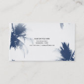 Carte De Visite Palmiers Blanc Glamor Chic moderne Tropical (Dos)