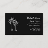 Carte De Visite Palmiers blancs noirs tropicaux modernes (Devant)