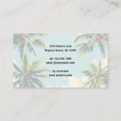 Carte De Visite Palmiers Côtiers Tropicaux Plage Rétro (Dos)