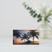 Carte De Visite Palmiers couchés de soleil de Maui Hawaii (Debout devant)