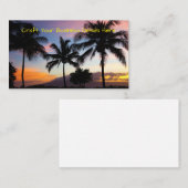 Carte De Visite Palmiers couchés de soleil de Maui Hawaii (Devant / Derrière)