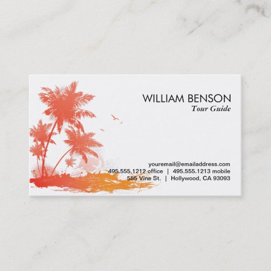 Carte De Visite Palmiers (couleur) (Devant)