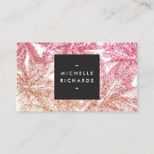 Carte De Visite Palmiers de Parties scintillant Tropical Rose/Bron (Devant)