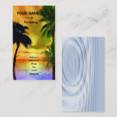 Carte De Visite Palmiers et un coucher du soleil tropical (Devant / Derrière)
