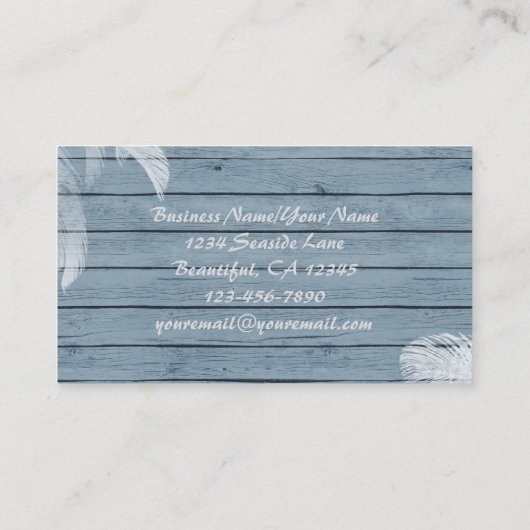 Carte De Visite Palmiers sur la plage Arrière - plan rustique en b (Dos)