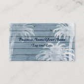 Carte De Visite Palmiers sur la plage Arrière - plan rustique en b (Devant)