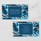 Carte De Visite palmiers surfs Abstraits (Devant / Derrière)