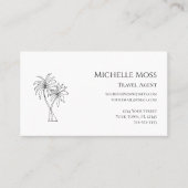 Carte De Visite Palmiers tropicaux Dessinant Simple Botanique (Devant)