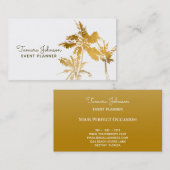 Carte De Visite Palmiers tropicaux modernes chics d'or (Devant / Derrière)