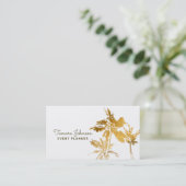 Carte De Visite Palmiers tropicaux modernes chics d'or (Debout devant)