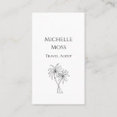 Carte De Visite Palmiers tropicaux modernes tirant noir blanc (Devant)