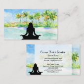 Carte De Visite *~* Palms Ocean Mindfult Méditation Yoga (Devant / Derrière)