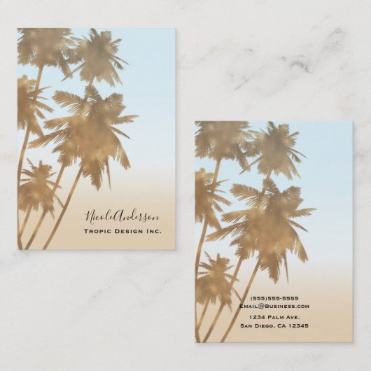 Carte De Visite Palms Palms ombre Palm Trees (Devant / Derrière)