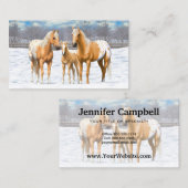Carte De Visite Palomino Appaloosa Chevaux En Neige (Devant / Derrière)