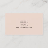 Carte De Visite pampas beige herbe boho fleurs pianiste (Dos)