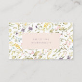 Carte De Visite Pampas Fleur sauvage de printemps Crème florale mo (Dos)