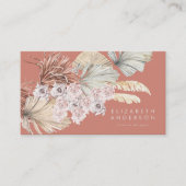 Carte De Visite Pampas Floriste Terracotta Coral Desert Premium (Devant)
