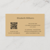 Carte De Visite Pampas Grass Beige Sepia Photo | Code QR (Dos)
