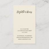 Carte De Visite Pampas Grass Beige Sepia Photo | Code QR (Dos)