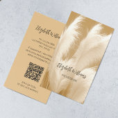 Carte De Visite Pampas Grass Beige Sepia Photo | Code QR