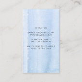 Carte De Visite Pampas Grass et Fleurs bleu poussiéreux Élégant Ex (Dos)