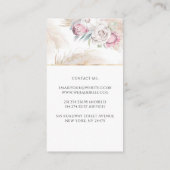 Carte De Visite Pampas Grass et King Protea Flower Élégant exotiqu (Dos)