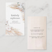 Carte De Visite Pampas Grass et Orchidées Blanches Folithe tropica (Devant / Derrière)