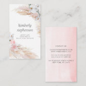 Carte De Visite Pampas Grass et Orchidées Blanches Folithe tropica (Devant / Derrière)